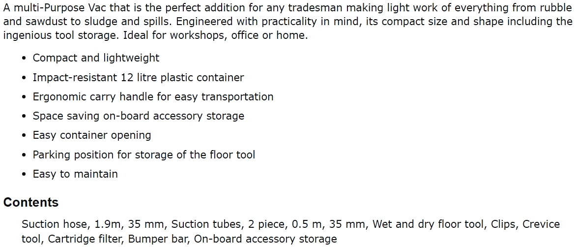 שואב אבק קרשר KARCHER WD2 1000W